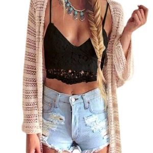 Boho crochet crop bralette top